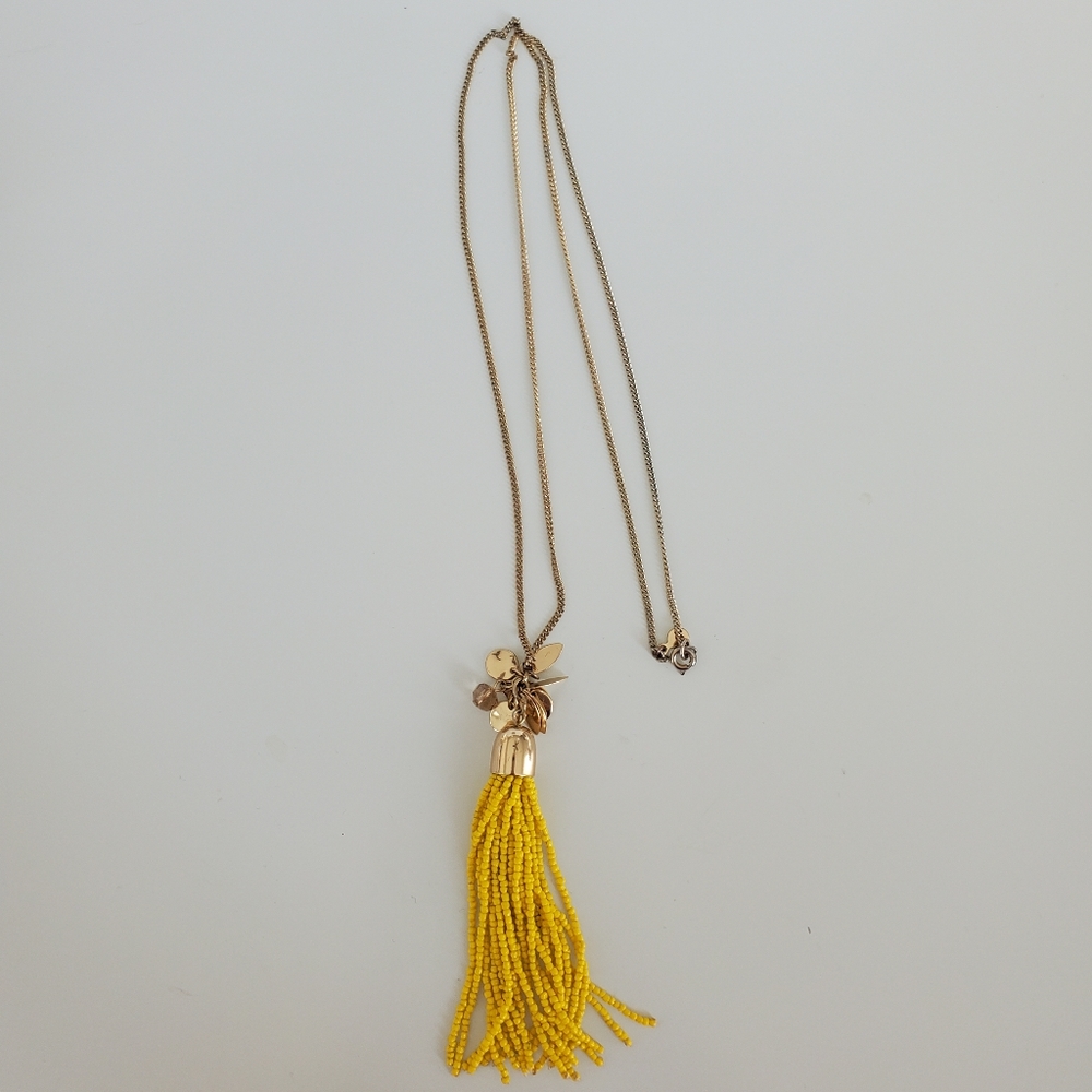 Gennaro beaded long drop fashion necklace NWOT